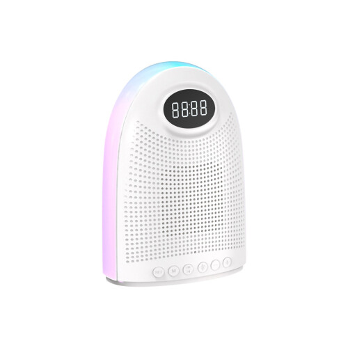 (White) Wireless Bluetooth Speaker LED Radio Alarm Clock Portable White