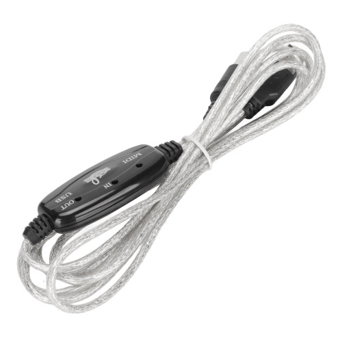 MIDI to USB Cable 2.2yd 16 Channels LED Indicator USB PC Interface 1