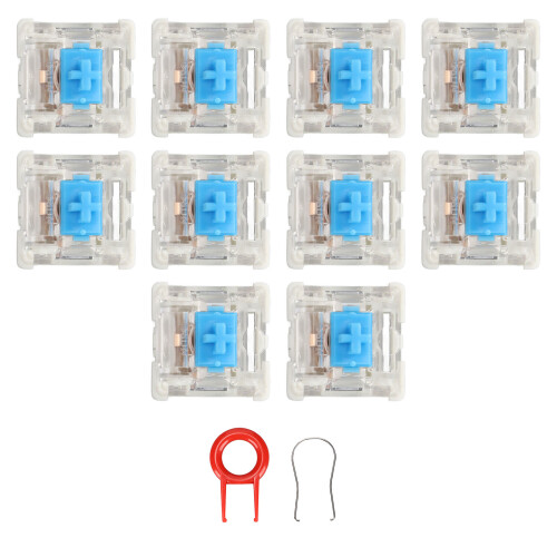 (Normal Type) 10Pcs Blue Mechanical Keyboard Switches DIY Replacement
