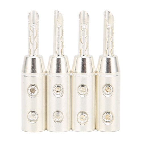 4pcs BA1417 BFA Silver Plated Banana Plug 7mm/0.3in Speaker Wire 1