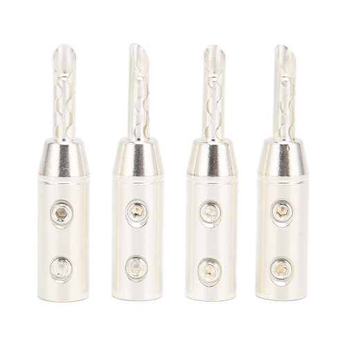 4pcs BA1417 BFA Silver Plated Banana Plug 7mm/0.3in Speaker Wire 2
