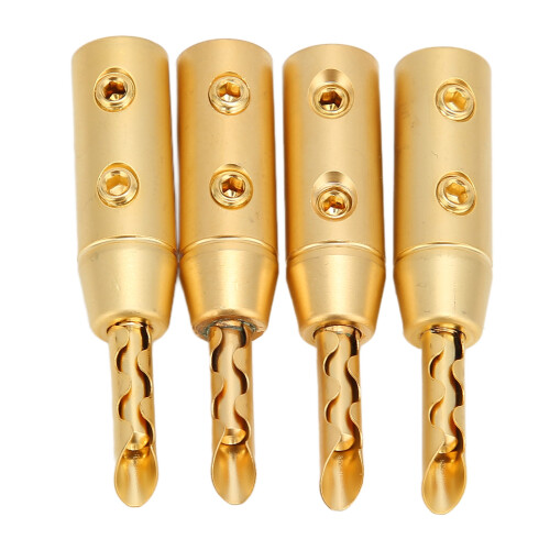 4pcs BFA Banana Plug Brass Gold Plated Open Screw 7mm Cable 1
