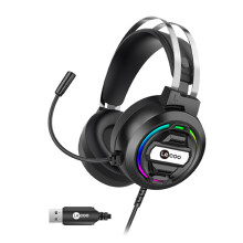 USB Gaming Headset PC Wired with LED Light Noise Cancelling Mic