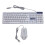 (D500 White Punk Set) USB Typewriter Keyboard Mouse Combo Backlit 1600DPI Retro Gaming White 1