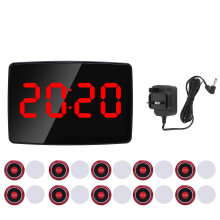 (EU Plug) Wireless Calling System 10 Table Bells 1 Receiver UK Plug