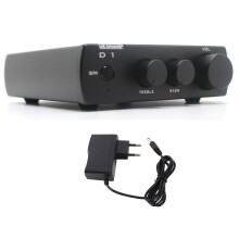 Desktop Headphone Amp TPA6120 one-key gain dual output treble bass