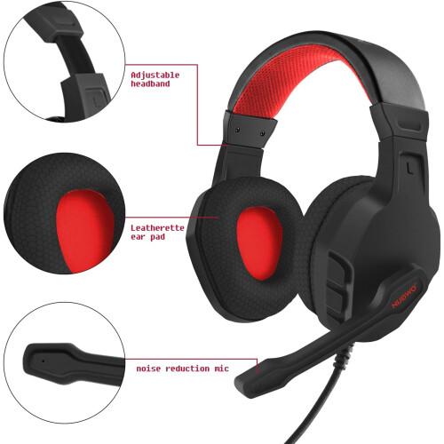 U3 Gaming Headset Wired Over-Ear Microphone Clear Call Lightweight 2