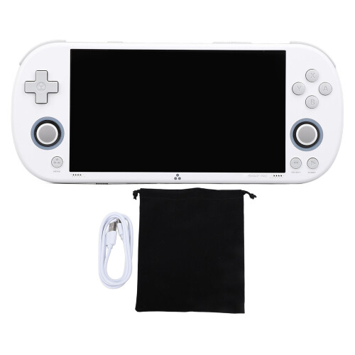(Black) Handheld Game Console 4.96 Inch IPS 9000+ Games 64G WiFi White