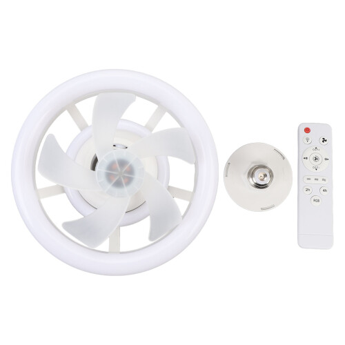 Ceiling Fan with LED Light Dimmable 3 Speed Remote RGB E27