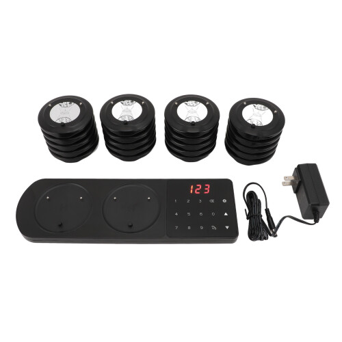 (AU Plug 100‑240V) Restaurant Pager System 20 Beepers 500m Range Vibration Flash