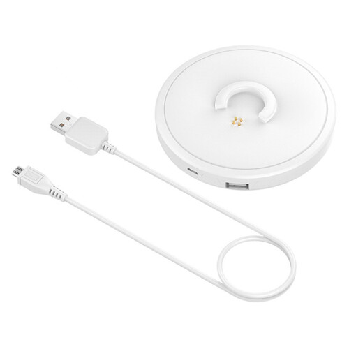 (Black) Bluetooth Speaker Charger Base Dual Output Portable White