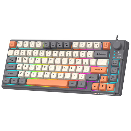 81-Key Backlit Gaming Keyboard 3-Color MDA Height N-Key Rollover
