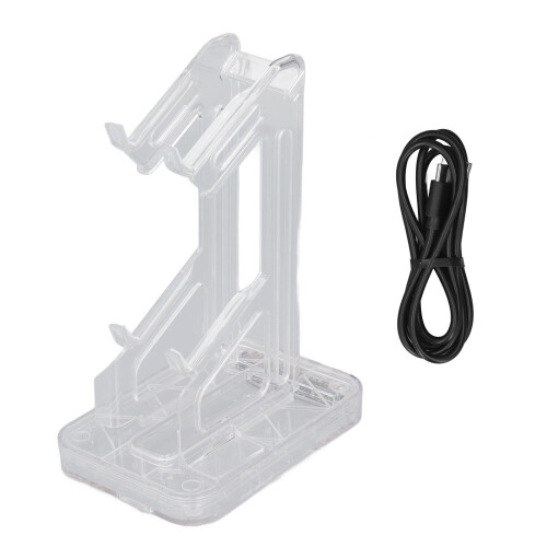 Switch Pro Controller Stand 2-Tier RGB Transparent Holder USB