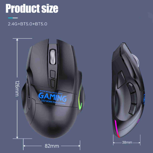 Wireless Gaming Mouse 9 Key Bluetooth DPI Adjustable RGB Backlit 1