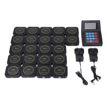 (UK Plug 100V‑240V) Restaurant Pager System 1 Transmitter 20 Receivers Wireless UK Plug