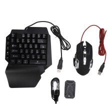 One Handed RGB Gaming Keyboard Backlit Mouse 3 in 1 Mobile Game Combo