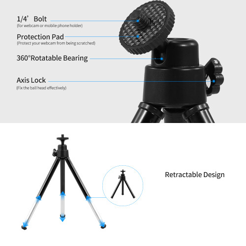 Mini Portable Webcam Tripod for Smartphone Webcam Desktop Phone Stand 2