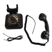 Retro Landline Phone Rotary Dial Redial Corded Telephone