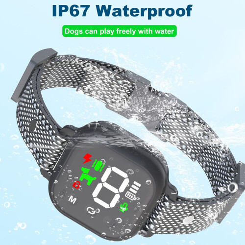 Anti-Barking Collar Vibration IP67 Waterproof 15D 8-120LBS 2