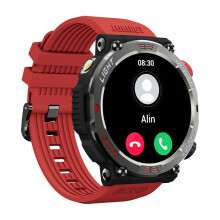 LOKMAT ZEUS 5 PRO Smart Watch Flashlight Compass Bluetooth Call Red