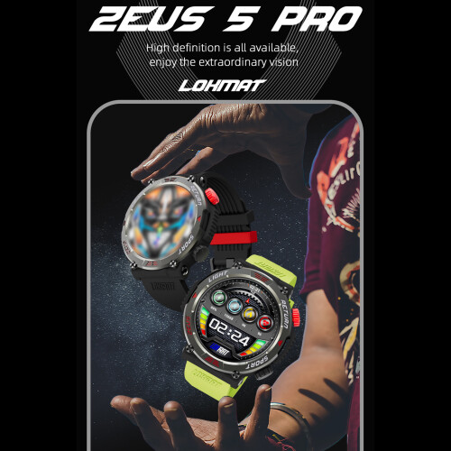 LOKMAT ZEUS 5 PRO Smart Watch Flashlight Compass Bluetooth Call Green 2