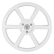 (Red) 1/4 7in Professional Aluminum Alloy 6 Holes Open Reel Silver