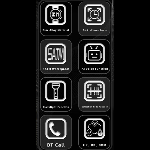 LOKMAT ZEUS 5 PRO Sports Smart Watch Bluetooth Flashlight Compass Navy 2