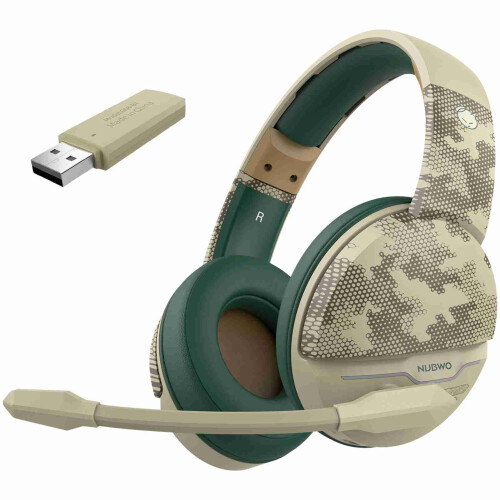 Gaming Headset Wireless Wired 1200mAh Battery Head Mounted
