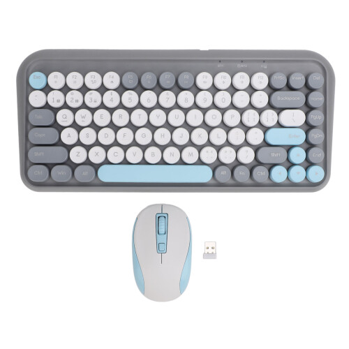 2.4G Bluetooth Wireless Keyboard Mouse Combo Quiet 84 Keys Ergonomic