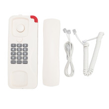 (White) Corded Phone Wall Mount Retro Landline Wired White