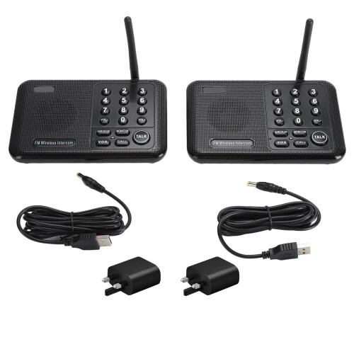 (White US Plug 100‑240V) Wireless Intercom 3280ft 10 Channel Anti-Interference UK Plug