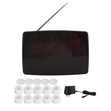 (UK Plug) Wireless Nurse Calling System 10 Waterproof Call Bells 1 Receiver US