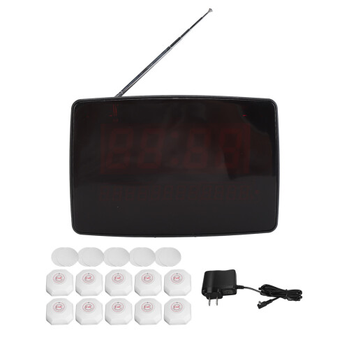 (UK Plug) Wireless Nurse Calling System 10 Waterproof Call Bells 1 Receiver US