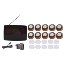(AU Plug) Wireless Caregiver Call System 10 Waterproof Pagers 1 Display US