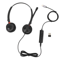 HD Noise Cancelling Binaural Headset USB C to USB 3.5mm