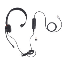 Noise Canceling Single Ear USB C to USB 3.5mm PC Laptop Smartphone
