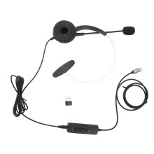 Monaural Headset Noise Cancelling Mic USB C to USB Office Black