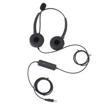 USB Phone Headset Adjustable Volume Mic for VOIP PC Laptop Tablet