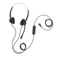 USB Noise Cancelling Headset Speaker Volume Mute for Call Center