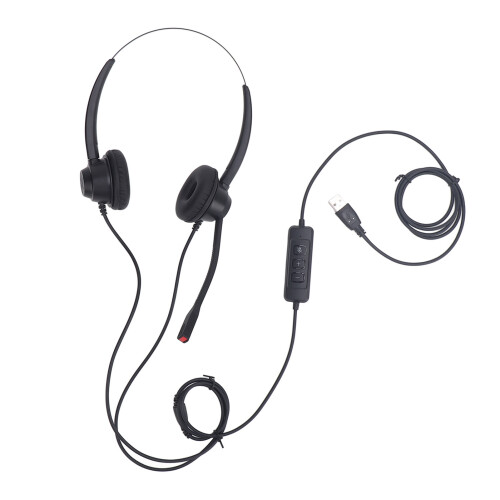 USB Noise Cancelling Headset Speaker Volume Mute for Call Center