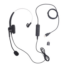 USB C 3.5mm Monaural Headset Noise Cancelling for PC Phone Tablet