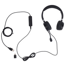 3.5mm Noise Canceling Binaural USB to USB C Headset PC Laptop Phone