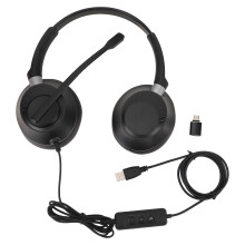 Corded Noise Canceling Dual Ear Headset USB to USB C Office