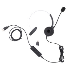 Wired Monaural USB Headset with Mic USB C PC Laptop Phone