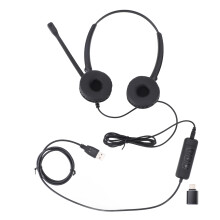 Noise Cancelling USB C 3.5mm Headset Binaural PC Laptop Tablet