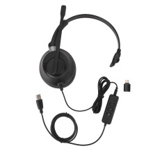 Noise Cancelling USB Call Center Headset with Mic Volume Adjustment