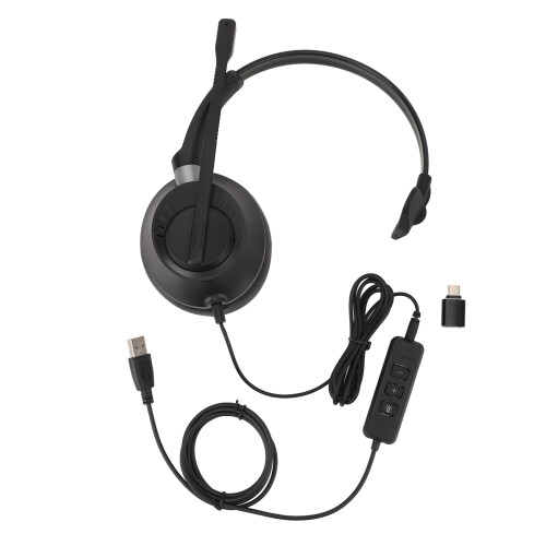 Noise Cancelling USB Call Center Headset with Mic Volume Adjustment
