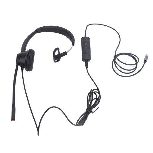 Call Center Headset Noise Canceling Single Ear USB C to USB Black 2