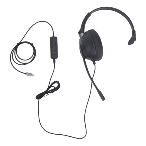 USB C Monaural Headset USB C to 3.5mm Black 1