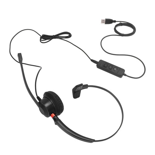 USB Office Headset Noise Cancelling Adjustable Black Call Center 1